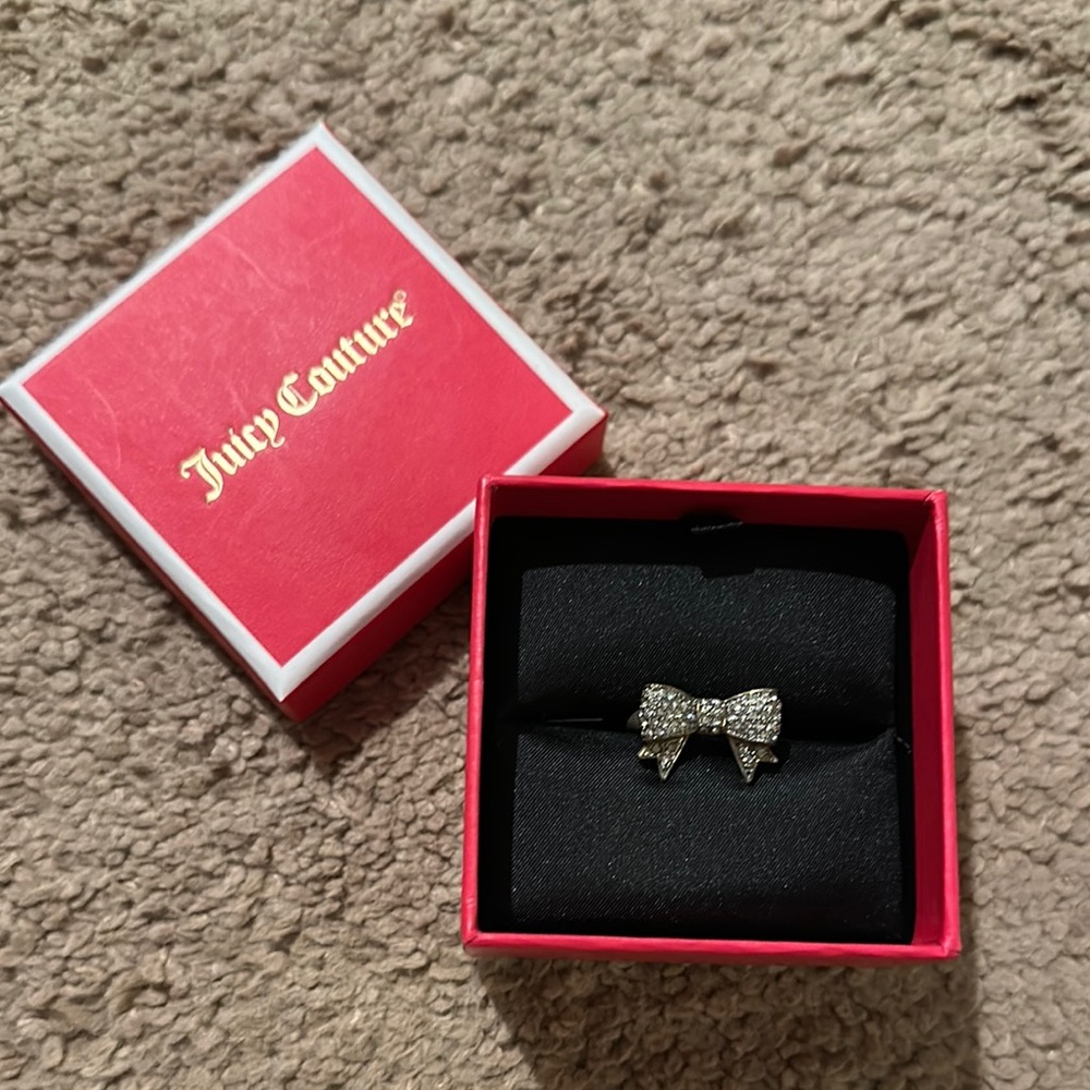 Juicy Couture Pave Bow Ring in its original box. Size 6